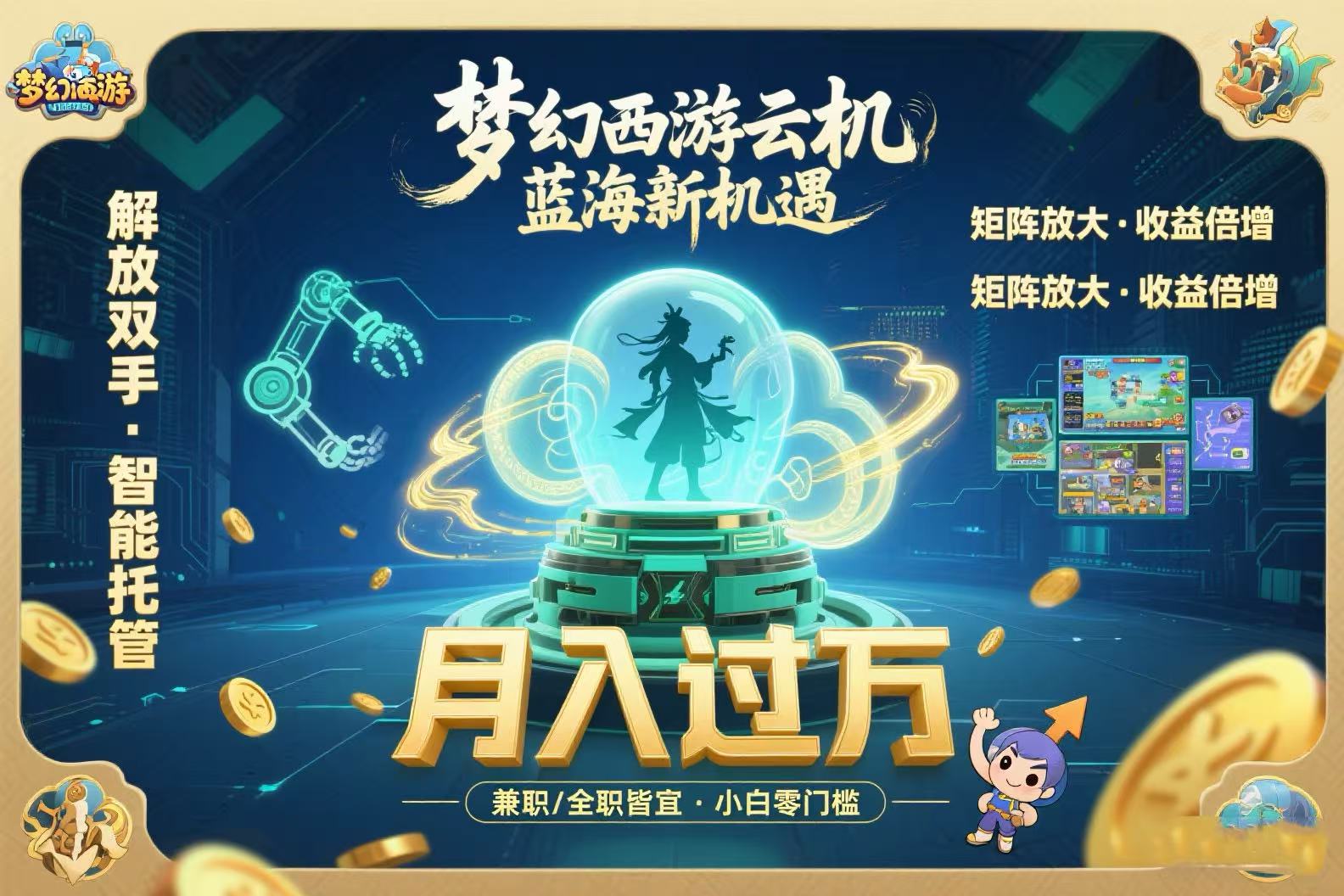 梦幻西游云机最新蓝海玩法 解放双手可矩阵放大 轻松月入过万 小白也可…-川川创富网