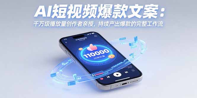 AI短视频爆款文案：千万级播放量创作者亲授，持续产出爆款的完整工作流-川川创富网