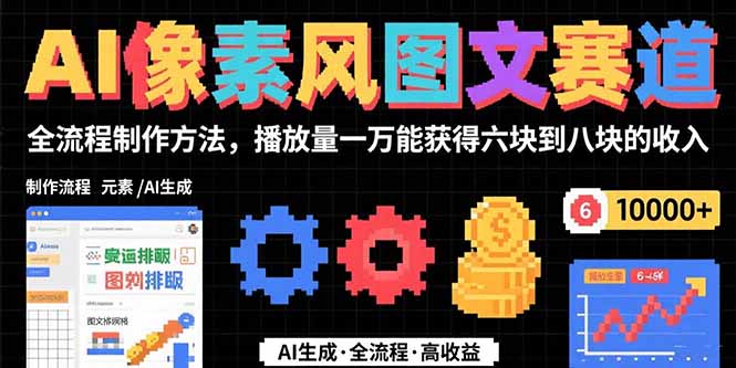 AI像素风图文赛道：全流程制作方法，播放量一万能获得6块到8块的收入-川川创富网