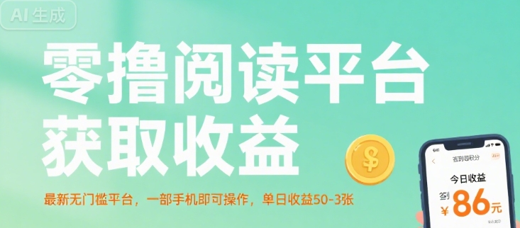 零撸阅读平台获取收益，最新无门槛平台，一部手机即可操作，单日收益50-3张【揭秘】-川川创富网