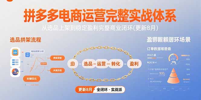 拼多多电商运营完整实战体系，从选品上架到稳定盈利完整商业闭环(更新8月-川川创富网