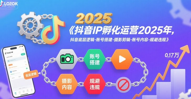 抖音IP孵化运营2025年，抖音底层逻辑-账号搭建-摄影剪辑-账号内容-规避违规-川川创富网