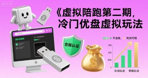 虚拟陪跑第二期，冷门优盘虚拟玩法，不违规，利润可观-川川创富网