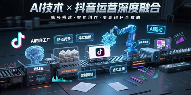 AI技术与抖音运营的深度融合应用：涵盖账号搭建、内容创作、收益变现等-川川创富网
