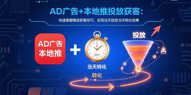 AD广告+本地推投放获客：快速掌握精准获客技巧，实现当天投放当天转化效果-川川创富网