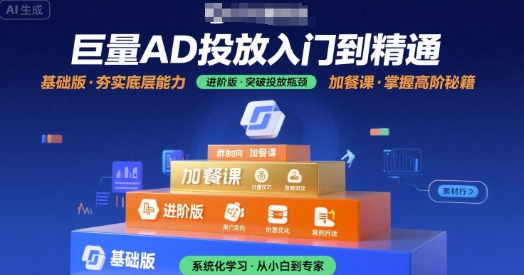 巨量AD投放入门到精通，基础版+进阶版+加餐课-川川创富网