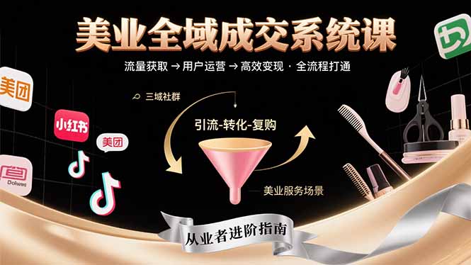美业全域成交系统课程：帮助美业从业者打通从流量获取到高效变现全流程-川川创富网