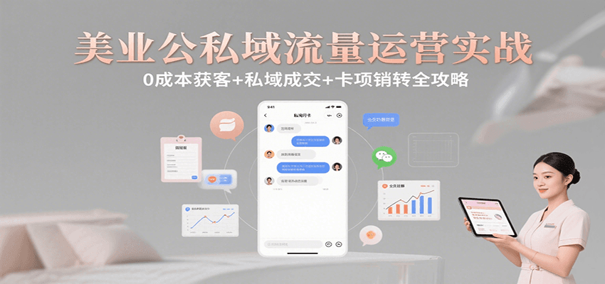 美业公私域流量运营实战：0成本获客+私域成交+卡项销转全攻略-川川创富网