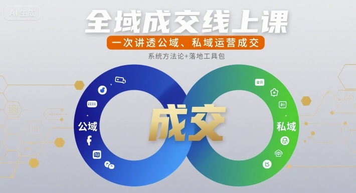 全域成交线上课，一次讲透公域、私域运营成交-川川创富网
