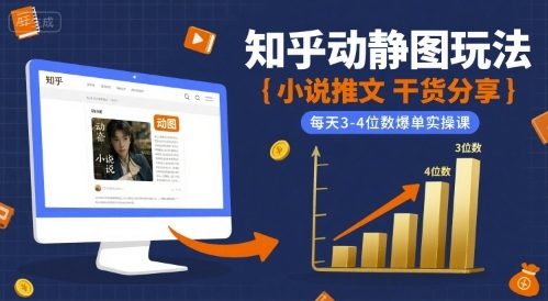 小说推文干货分享之知乎动静图玩法，每天3-4位数爆单实操课-川川创富网