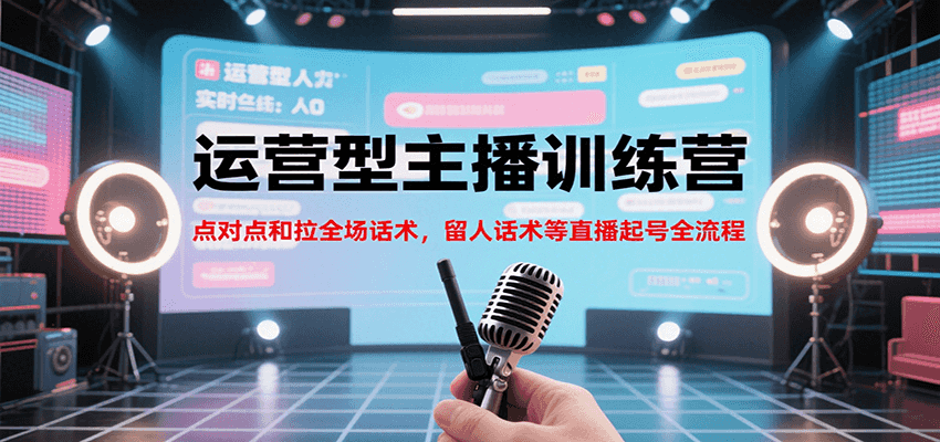 运营型主播训练营，点对点和拉全场话术，留人话术等直播起号全流程(更新8月)-川川创富网