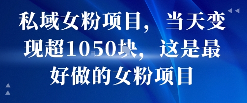 私域女粉项目，当天变现超1k，这是最好做的女粉项目，可放大操作-川川创富网