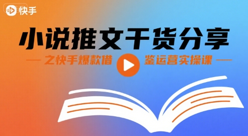 小说推文干货分享之快手爆款借鉴运营实操课-川川创富网