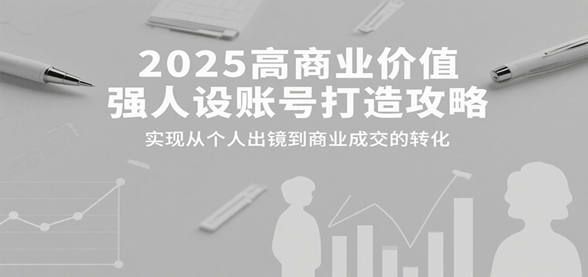 2025高商业价值强人设账号打造攻略，实现从个人出镜到商业成交的转化-川川创富网
