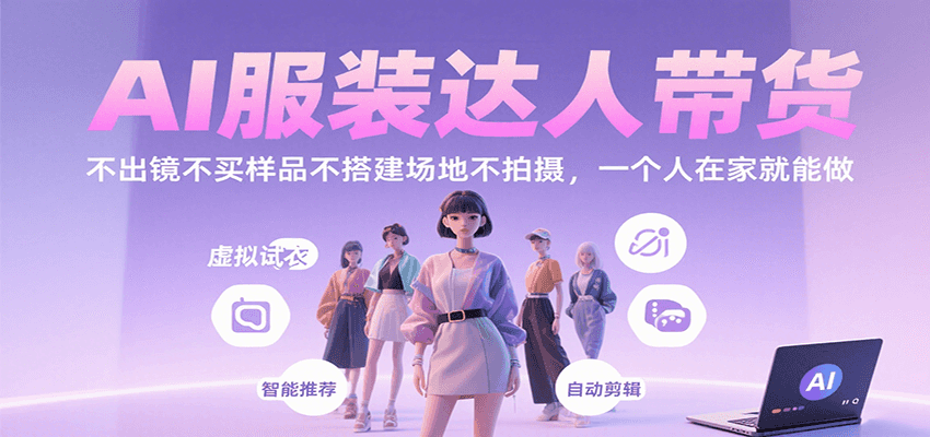 AI服装达人带货，不出镜不买样品不搭建场地不拍摄，一个人在家就能做-川川创富网