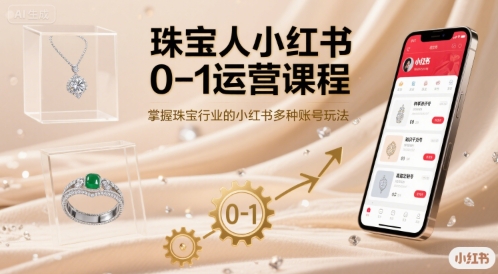 珠宝人小红书0-1运营课程，掌握珠宝行业的小红书多种账号玩法-川川创富网