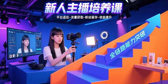 新人主播培养课：平台适应-流量获取-粉丝留存-收益提升 全链路能力突破-川川创富网