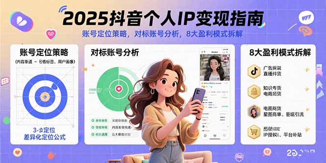 2025抖音个人IP变现指南，账号定位策略，对标账号分析，8大盈利模式拆解-川川创富网