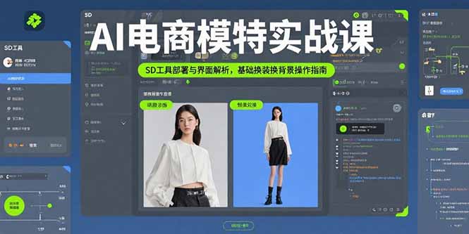 AI电商模特实战课，SD工具部署与界面解析，基础换装换背景操作指南-川川创富网