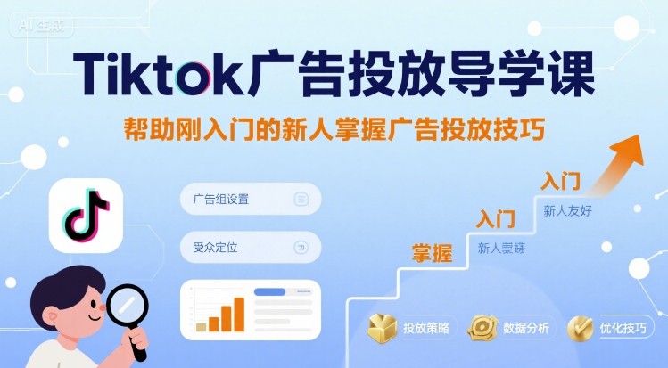 Tiktok广告投放导学课，帮助刚入门的新人掌握广告投放技巧-川川创富网