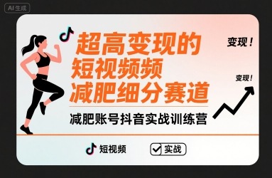 超高变现的短视频减肥细分赛道，减肥账号抖音实战训练营-川川创富网