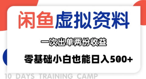 闲鱼虚拟资料新变现玩法，信息差项目，一次出单两份收益，无需囤货，可批量矩阵，零基础小白也能日入多张-川川创富网