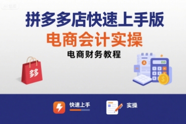 拼多多店快速上手版电商会计实操-电商财务教程-川川创富网