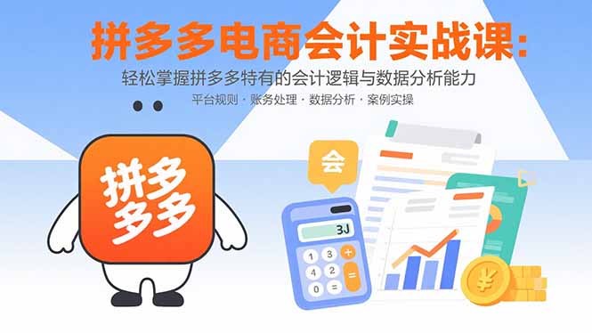 拼多多电商会计实战课：轻松掌握拼多多特有的会计逻辑与数据分析能力-川川创富网