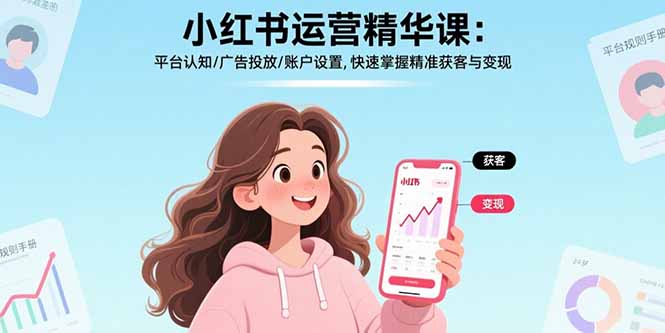 小红书运营精华课：平台认知/广告投放/账户设置,快速掌握精准获客与变现-川川创富网