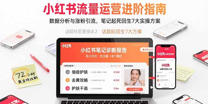 小红书流量运营进阶指南，数据分析与涨粉引流，笔记起死回生7大实操方案-川川创富网