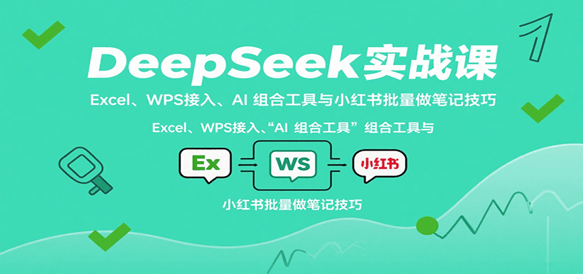 DeepSeek实战课：Excel、WPS接入、AI 组合工具与小红书批量做笔记技巧-川川创富网