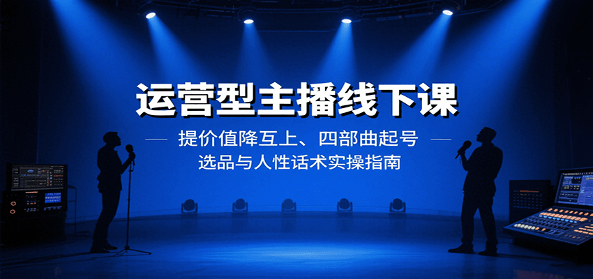 运营型主播线下课：提价值降互上、四部曲起号、选品与人性话术实操指南-川川创富网