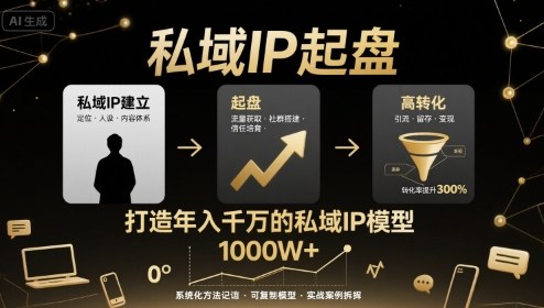 私域IP起盘，私域ip建立、起盘、高转化，打造年入千万的私域ip模型-川川创富网