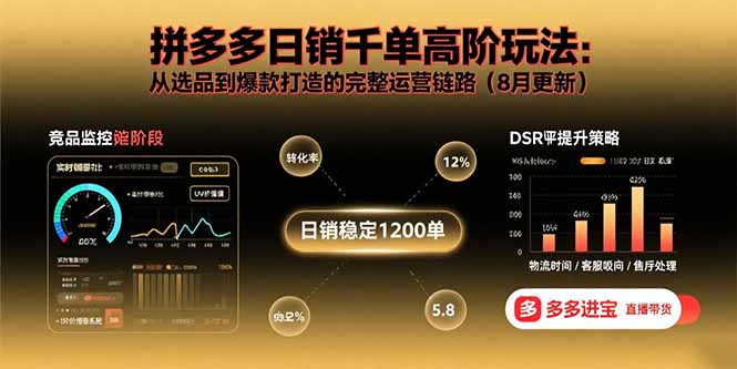 拼多多日销千单高阶玩法：从选品到爆款打造的完整运营链路(8月更新-川川创富网