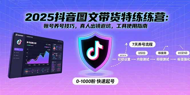 2025抖音图文带货特练营：账号养号技巧，真人出镜避坑，工具使用指南-川川创富网