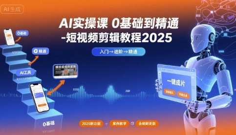 AI实操课0基础到精通-短视频剪辑教程2025-川川创富网