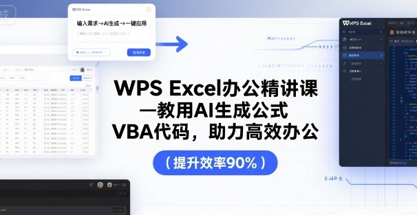WPS Excel办公精讲课，教用 AI 生成公式，VBA 代码，助力高效办公-川川创富网