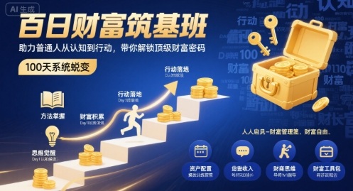 百日财富筑基班，助力普通人从认知到行动，带你解锁顶级财富密码-川川创富网
