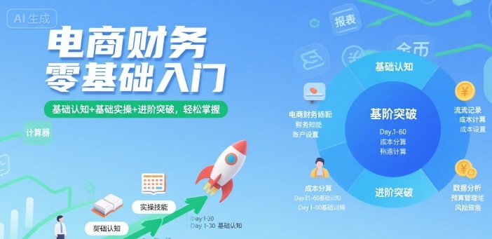 电商财务零基础入门，基础认知+基础实操+进阶突破，轻松掌握-川川创富网
