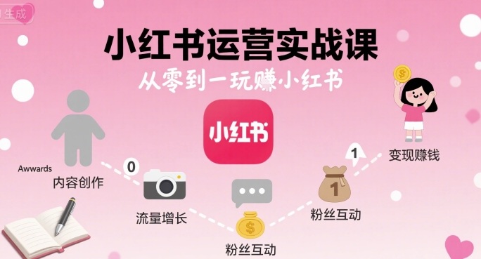小红书运营实战课，从零到一玩賺小红书-川川创富网