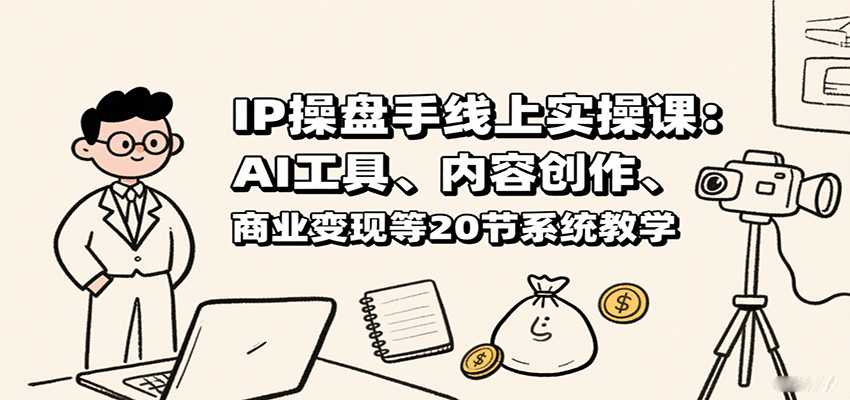 IP操盘手线上实操课：AI工具、内容创作、商业变现等20节系统教学-川川创富网