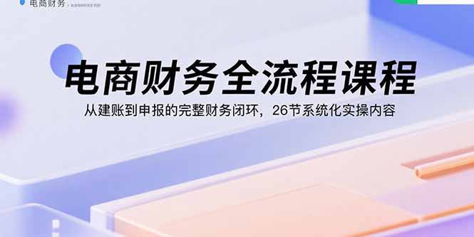 电商财务全流程课程：从建账到申报的完整财务闭环，26节系统化实操内容-川川创富网