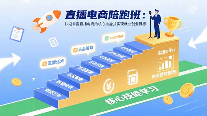 直播电商陪跑班：快速掌握直播电商的核心技能并实现就业/创业目标-川川创富网