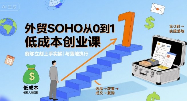 外贸SOHO从0到1低成本创业课，能够立刻上手实操与落地执行-川川创富网