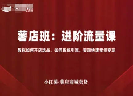 小红薯薯店商城卖货，进阶流量课，教你如何开店选品、如何系统引流，实现快速卖货变现-川川创富网