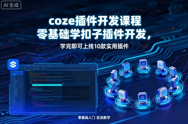 coze插件开发课程，零基础学扣子插件开发，学完即可上线10款实用插件-川川创富网