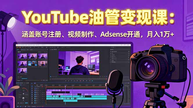 2025YouTube油管变现课：涵盖账号注册、视频制作、Adsense开通，月入1万+-川川创富网