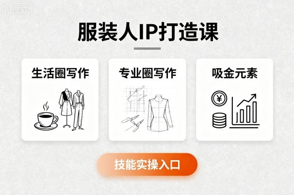 服装人IP打造课，文案创富+生活圈写作+专业圈写作+服装人专属+吸金元素+技能实操-川川创富网