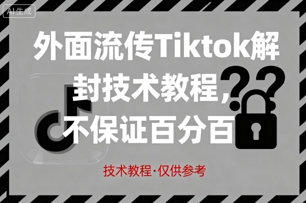 外面流传Tiktok解封技术教程，不保证百分百，具体自测-川川创富网