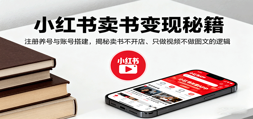 小红书卖书变现秘籍，注册养号与账号搭建，揭秘卖书不开店、只做视频不做图文的逻辑-川川创富网